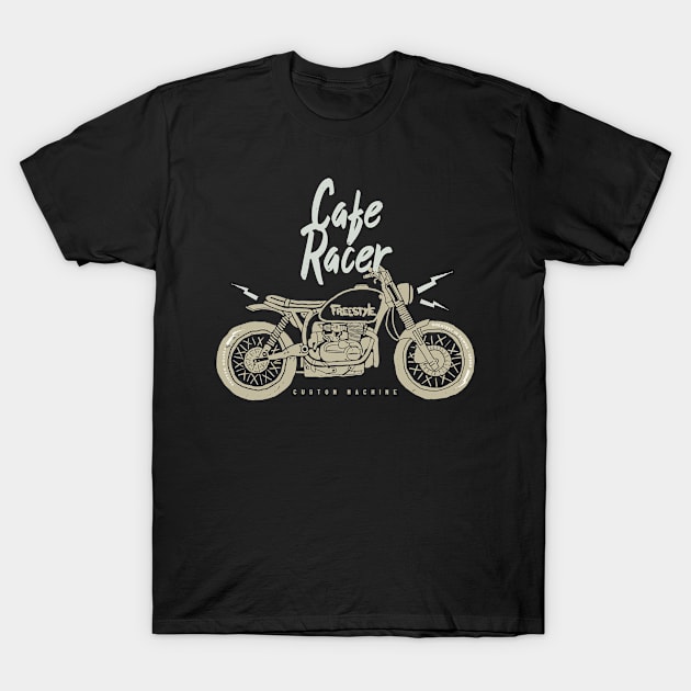 Cafe Racer Custom Bike Motorcycle Biker T-Shirt by Foxxy Merch